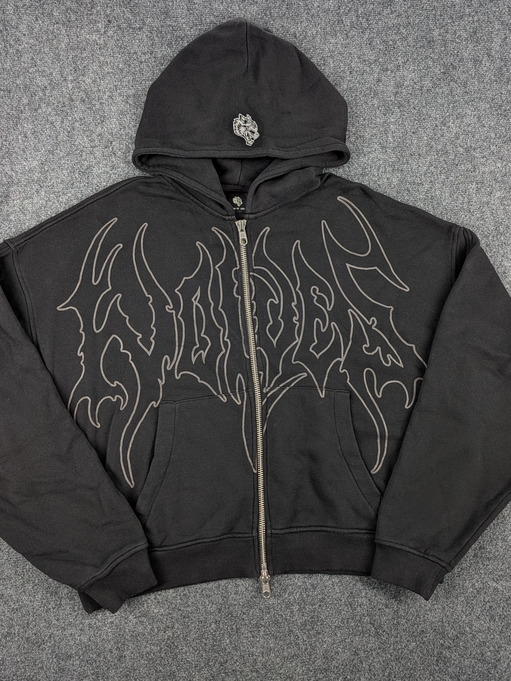 Darc Sport Wolves Full Zip Hoodie Mens Large Black Heavy Metal Logo